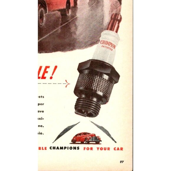 1946 Champion Spark Plugs Vintage Print Ad (L7) - Picture 3 of 3